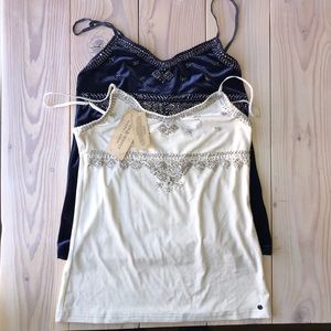 2 Ralph Lauren D & S Beaded Velvet Tank Tops